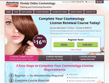 Tablet Screenshot of floridaonlinecosmetology.com